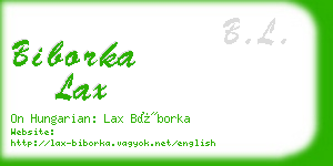 biborka lax business card